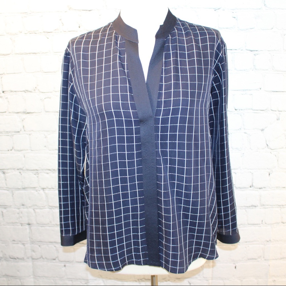 Giorgio Armani navy checked top